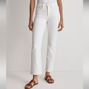 Madewell NWT Mid Rise Kick Out Crop Jeans Size 23 in White